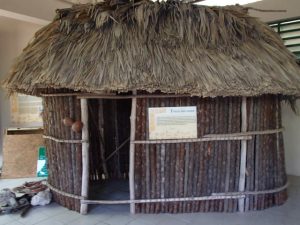 A model of a Mayan house .. exhibited in the museum